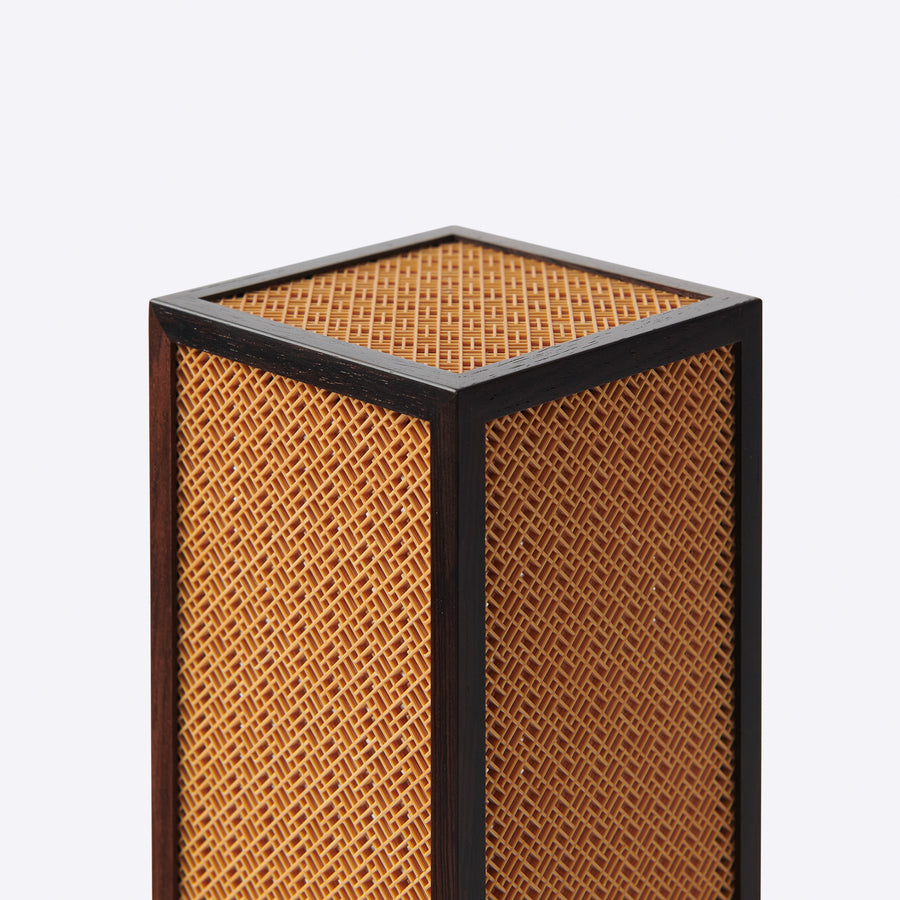 Twilight Collection Ebony and Bamboo Marquetry Standing Incense Holder