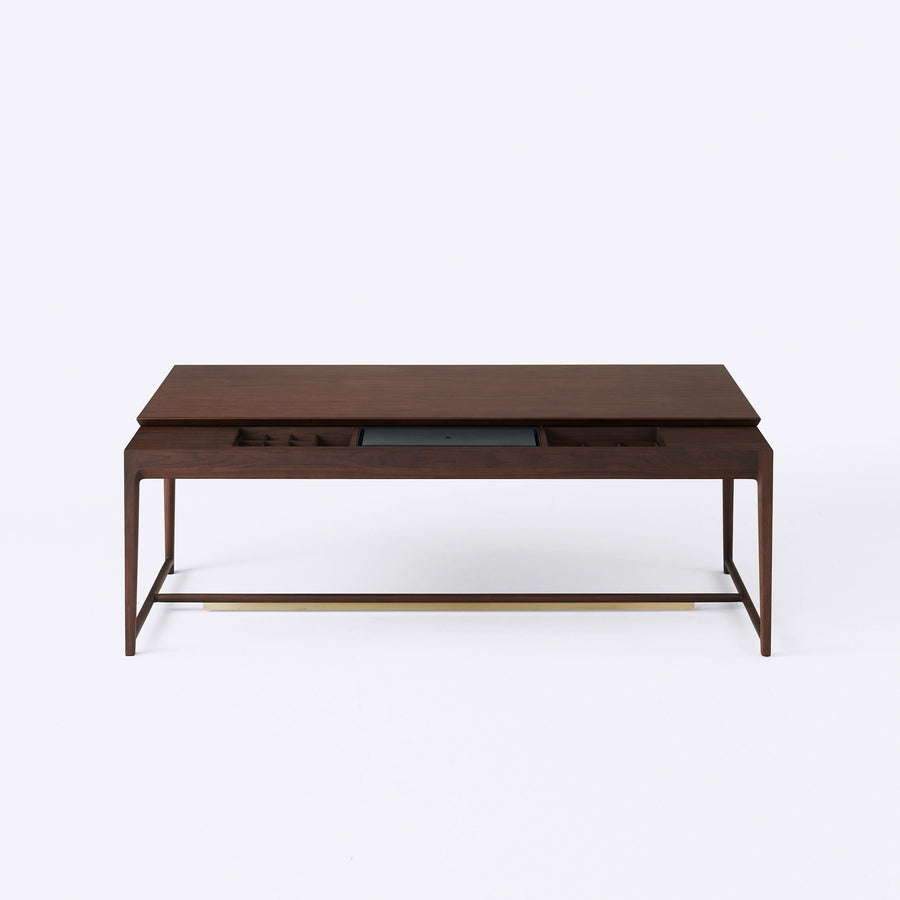 Da Tian Di Collection Black Walnut Tea Table with Sliding Top