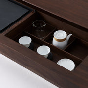 Da Tian Di Collection Black Walnut Tea Table with Sliding Top