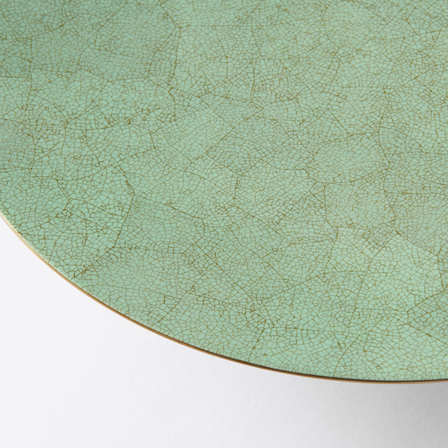 Eggshell Lacquer Round Tray, Green