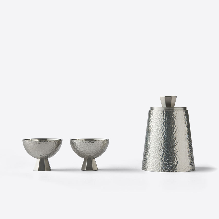 欢喜系列锡制锤纹温酒器套装