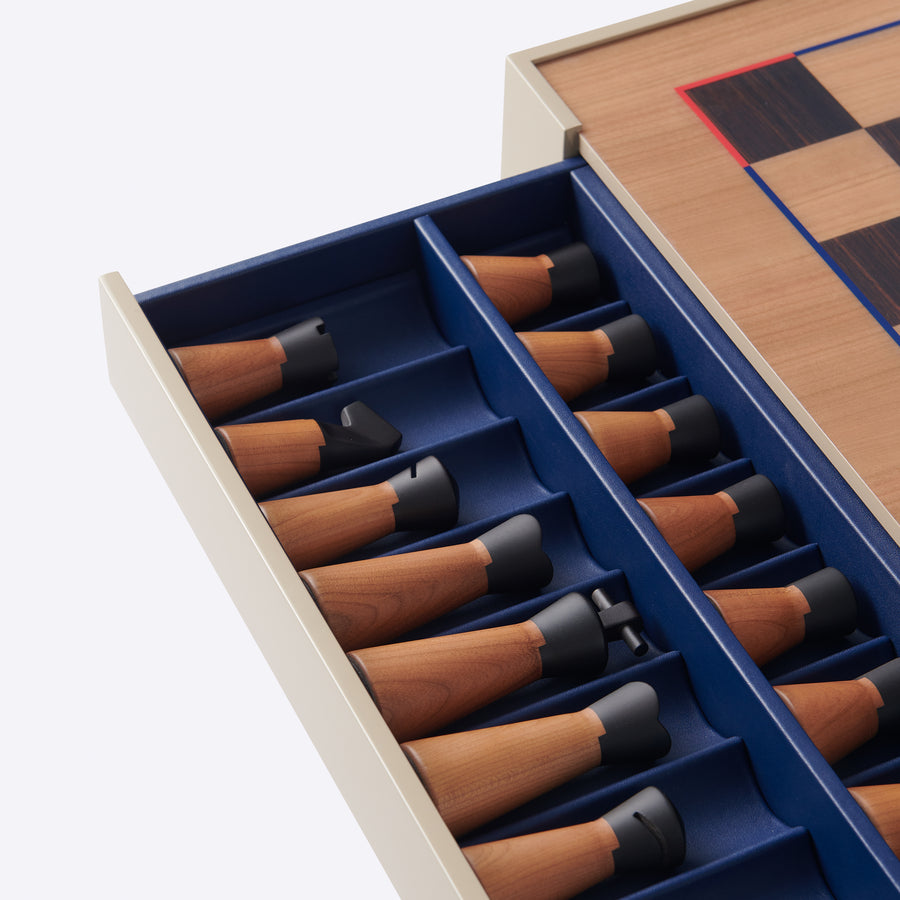 East African Blackwood and Cherry Wood Chess Set