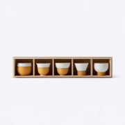 Porcelain and Bamboo Weaving Teacup Gift Set, Natural