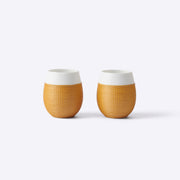 Bridge Collection Porcelain and Bamboo Weaving Teacup Set, Natural