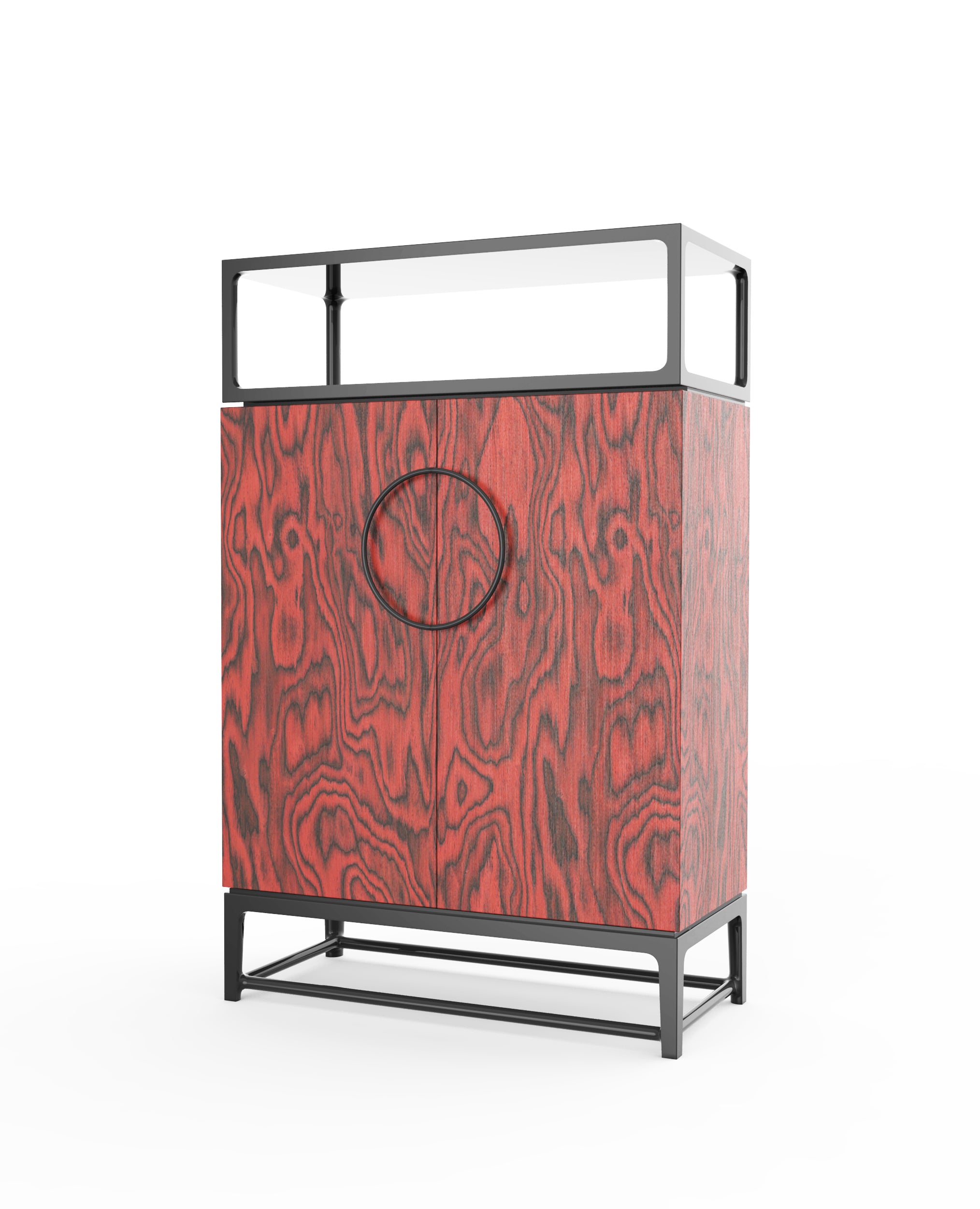 shanghai/french china setup ブラック　デッドストック Da Tian Di Collection Veneered Black Walnut Tea and Wine Cabinet