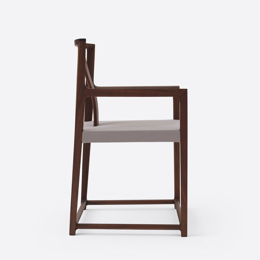 Da Tian Di Collection Black Walnut Armchair with Cushion in Matte Finish