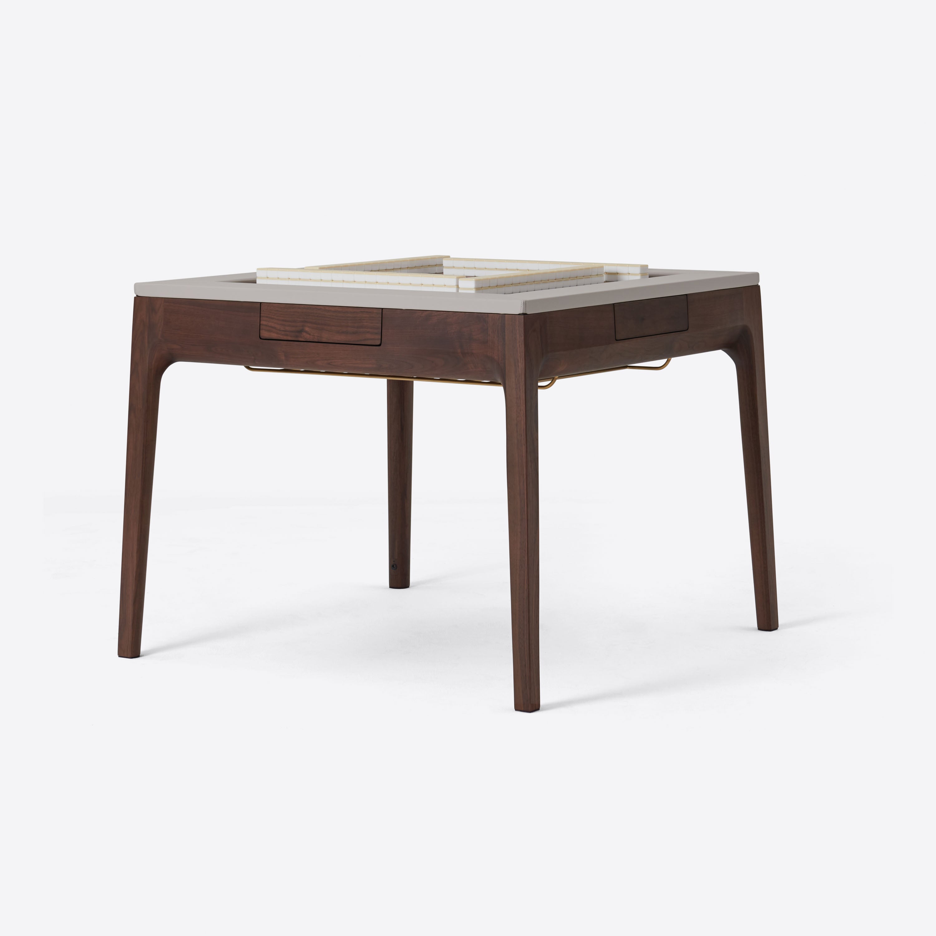 Da Tian Di Collection Black Walnut Mahjong Table in Matte Finish