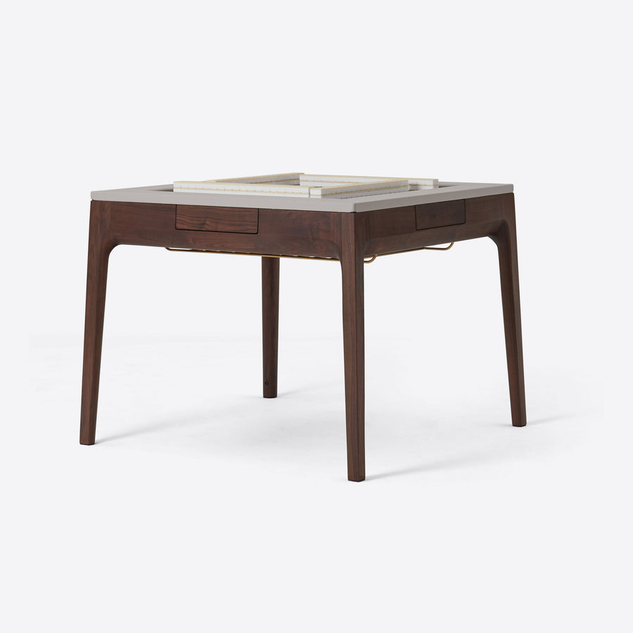 Da Tian Di Collection Black Walnut Mahjong Table in Matte Finish