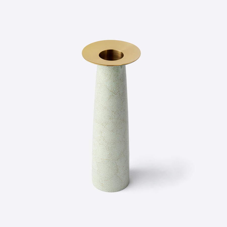 Eggshell Lacquer and Brass Vase, Green