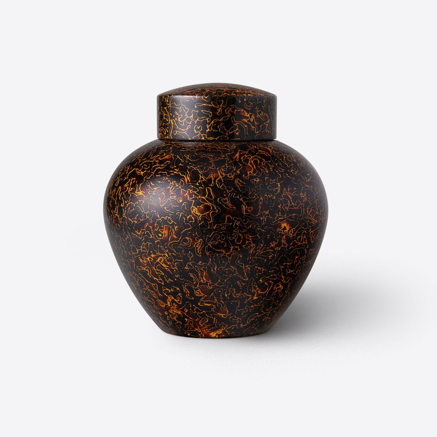 Gan Er'ke Xipi Lacquer Tea Leaf Container, Black and Gold