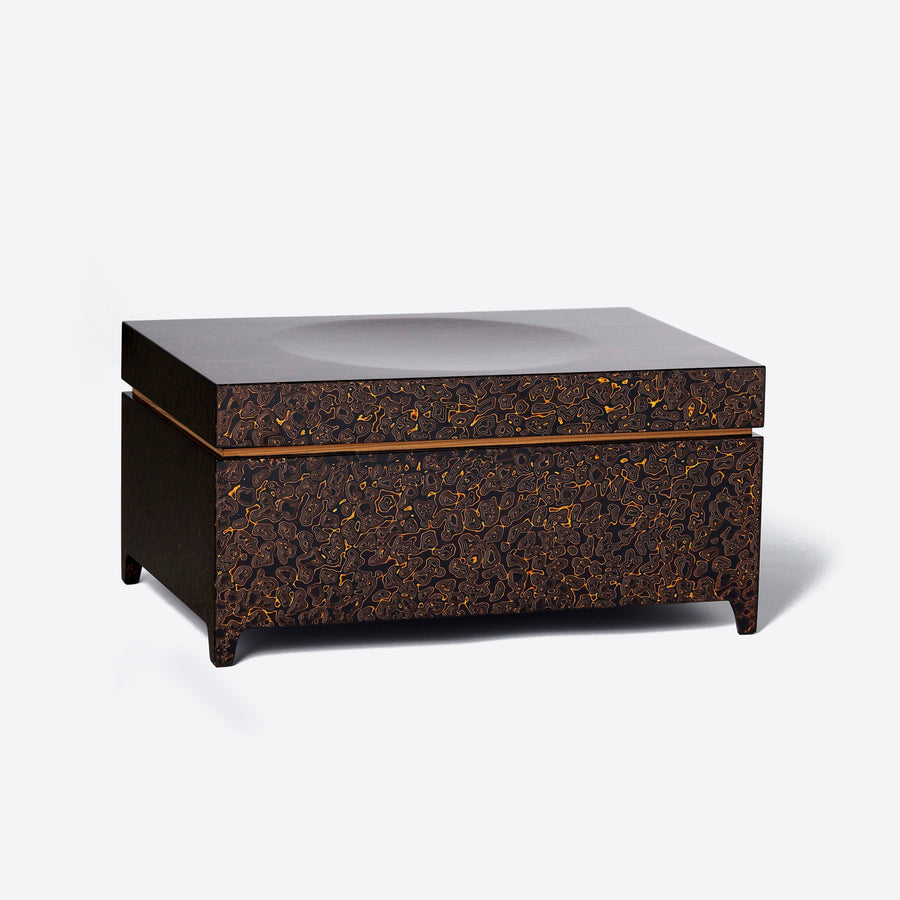 Xipi Lacquer and Cedar Humidor, Black and Gold