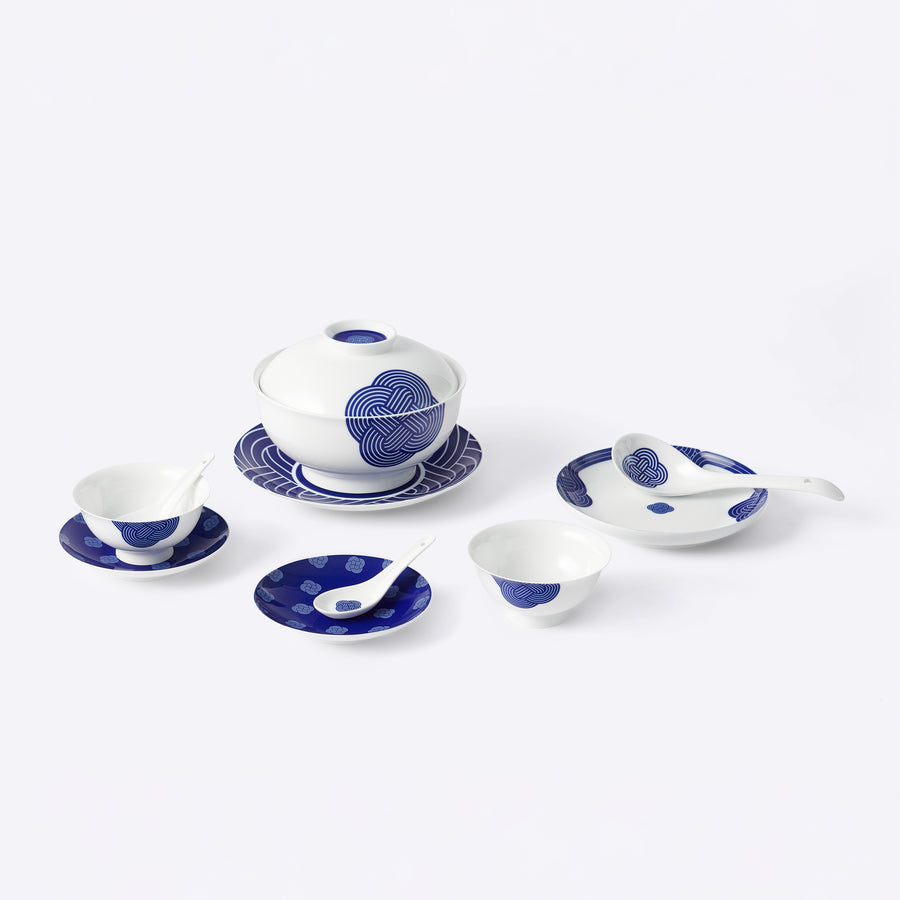 Chinese Knot Collection Porcelain Tableware Set 26 Pieces
