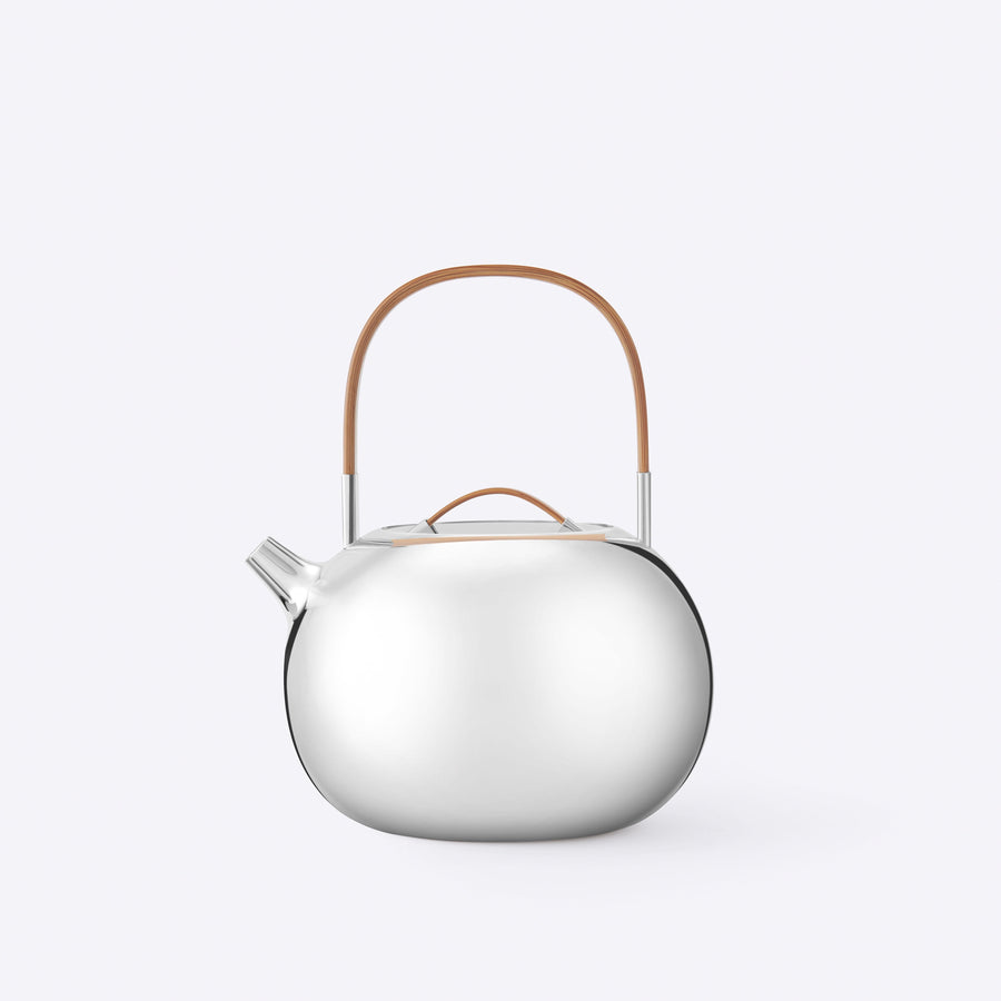 Bamboo and Silver Teakettle