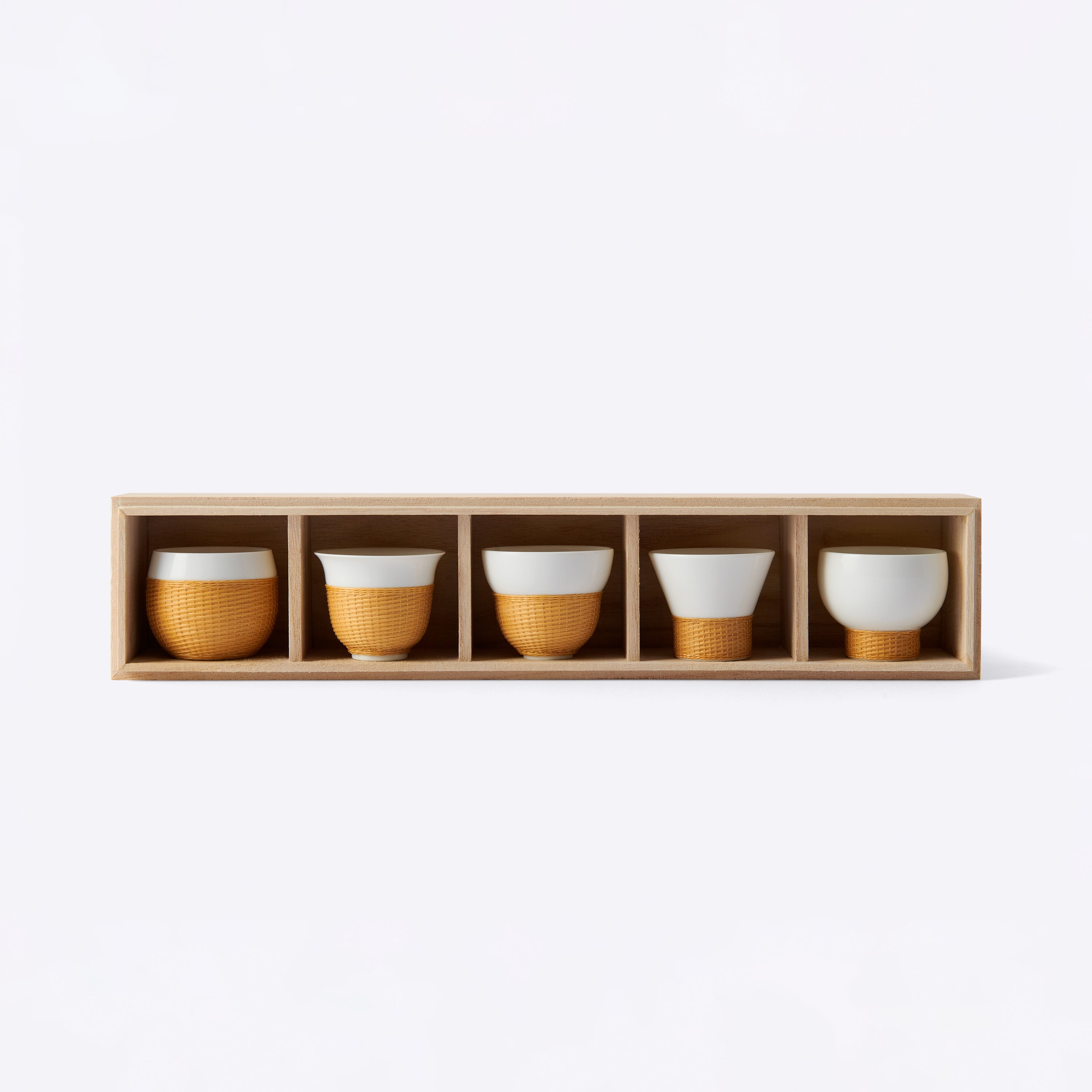 桥系列竹丝扣瓷品茗杯套组– SHANG XIA
